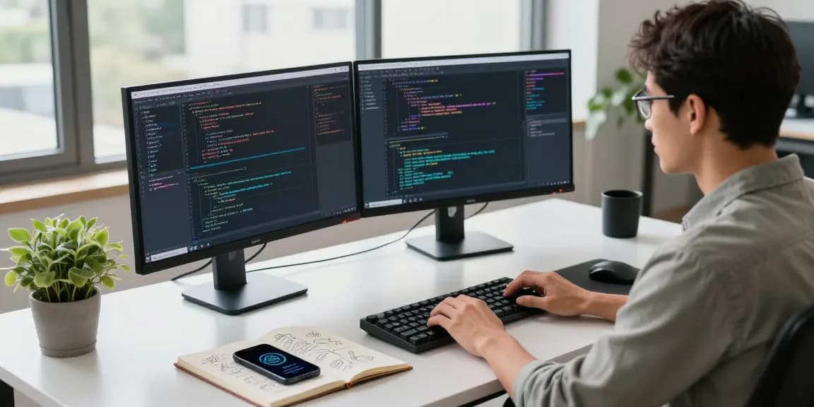 Developer coding in a modern workspace, representing the WPS Official Website.