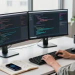 Developer coding in a modern workspace, representing the WPS Official Website.